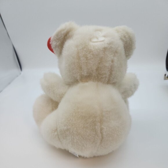 Valentine Teddy Bear Stuffed Animal Plush White Hearts Loft‎ Expressions - Picture 2 of 4